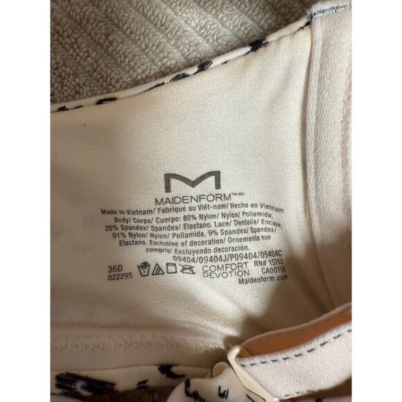 NWT Maidenform Comfort Devotion Full Coverage Underwire T Shirt Bra Leopard 36D - Picture 4 of 7